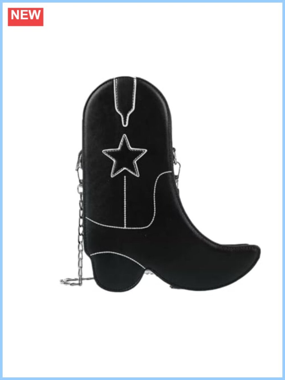 Western Cowboy Boot Shaped Crossbody Bag Cowgirl Purse with Star Design Y2K
